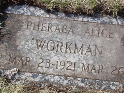 Pheraba Alice Workman on Sysoon