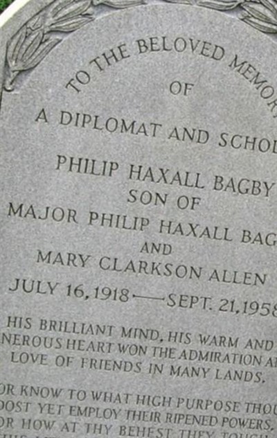 Philip Haxall Bagby on Sysoon