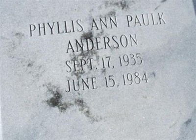 Phyllis Ann Paulk Anderson on Sysoon
