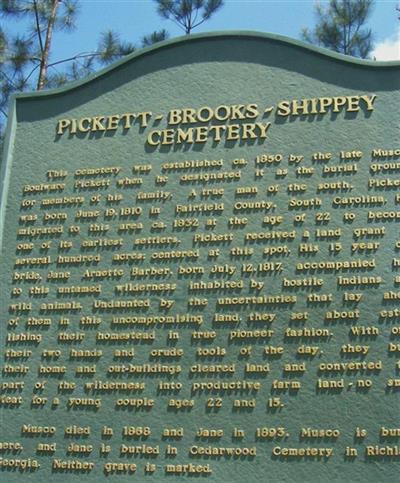 Pickett Brooks Shippey Cemetery on Sysoon