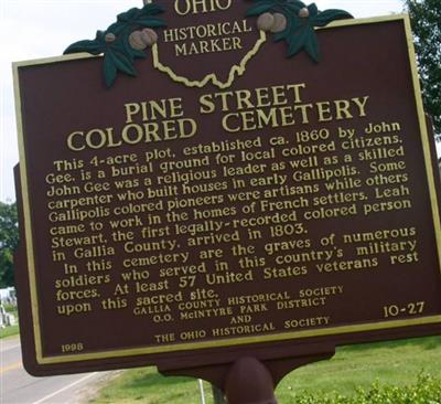 Pine Street Colored Cemetery on Sysoon