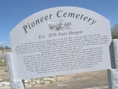 Pioneer Cemetery on Sysoon