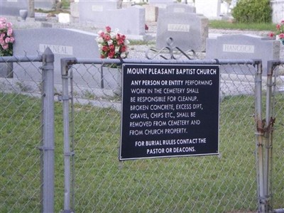 Mount Pleasant Baptist Church Cemetery on Sysoon