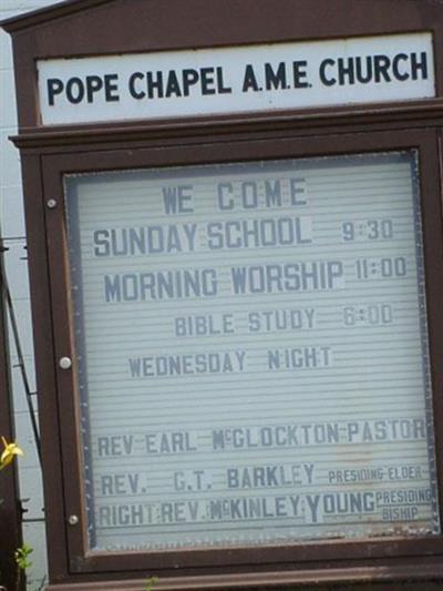 Pope Chapel AME Church on Sysoon