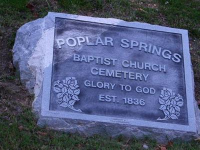 Poplar Springs Baptist Church Cemetery, 897 Poplar on Sysoon