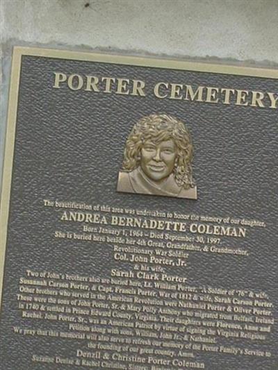 Porter Cemetery on Sysoon