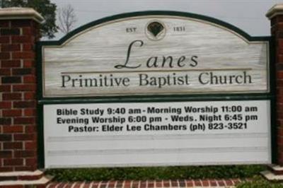 Lanes Primitive Baptist Church Cemetery on Sysoon