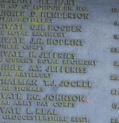 Private Herbert H Jeffries on Sysoon