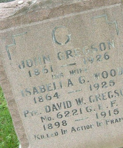 Pte David Walker Gregson on Sysoon