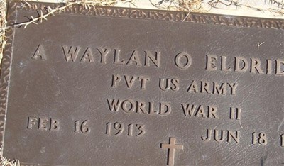 Pvt A. Waylan O. Eldridge on Sysoon