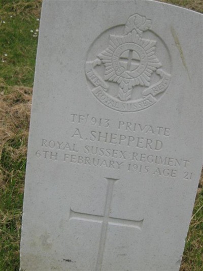 Pvt Albert Shepperd on Sysoon