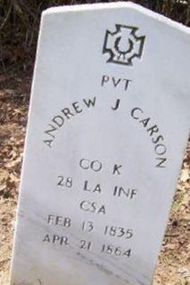 Pvt Andrew Jackson Carson on Sysoon