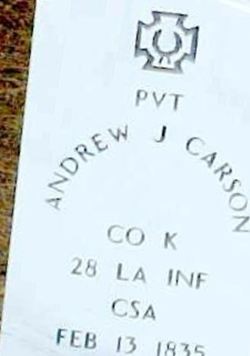 Pvt Andrew Jackson Carson on Sysoon
