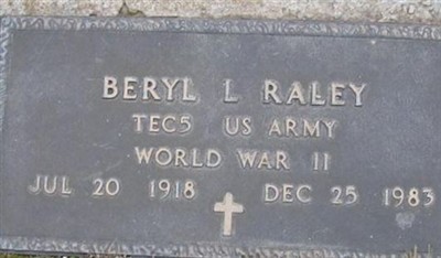 Pvt Beryl L Raley on Sysoon