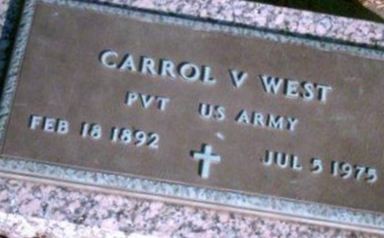Pvt Carrol V West on Sysoon