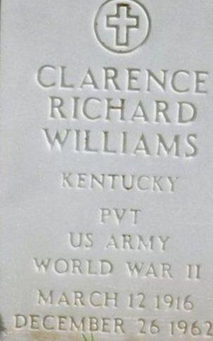 Pvt Clarence Richard Williams on Sysoon
