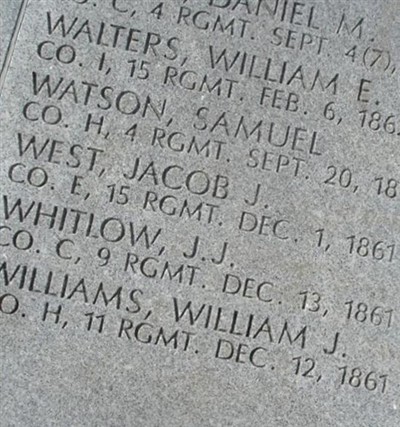 Pvt Jacob J. West on Sysoon