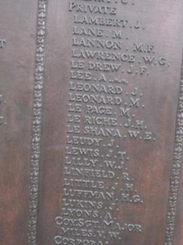 Pvt James H Le Riche on Sysoon