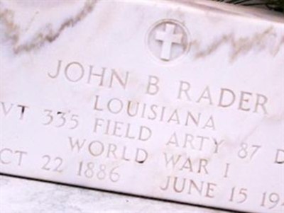 Pvt John B Rader on Sysoon