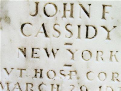 Pvt John F. Cassidy on Sysoon