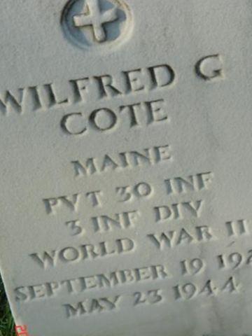 Pvt Wilfred Cote on Sysoon