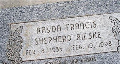 Rayda Francis Shepherd Rieske on Sysoon