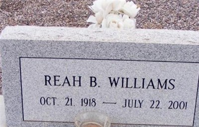 Reah Ella Bigler Williams on Sysoon