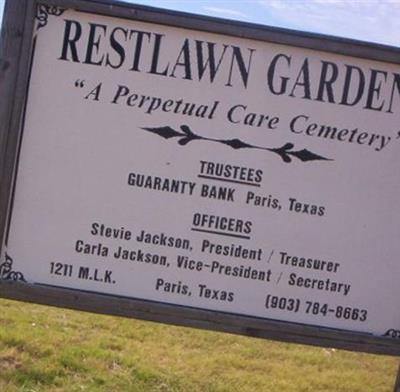 Restlawn Garden Cemetery on Sysoon