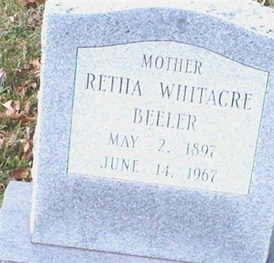 Retha Whitacre Beeler on Sysoon