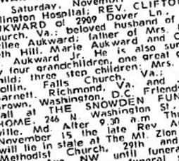 Rev Clifton W Aukward on Sysoon