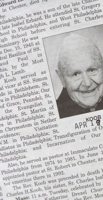 Rev Edward H Koob on Sysoon