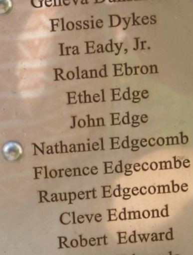 Rev Nathaniel Edgecomb on Sysoon