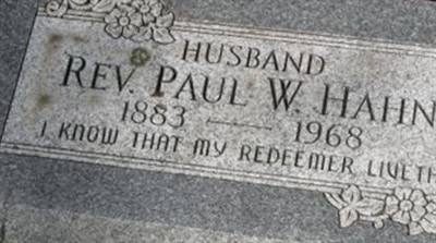 Rev Paul W Hahn on Sysoon