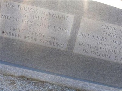 Rev Thomas McKnight Stribling on Sysoon