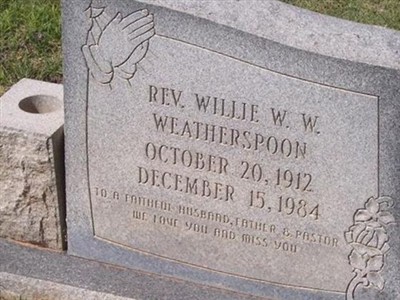 Rev Willie W.W. Weatherspoon on Sysoon