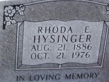 Rhoda E. Hysinger on Sysoon