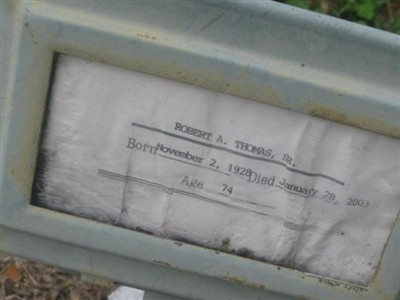 Robert A Thomas, Sr, Find a grave on Sysoon Robert A Thomas, Sr on Sysoon
