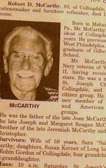 Robert D McCarthy on Sysoon