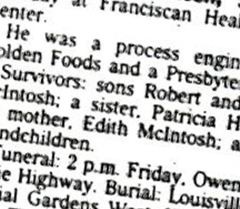 Robert Dwight "Bob" McIntosh on Sysoon