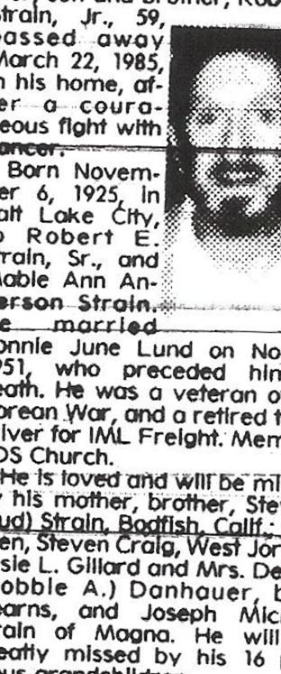 Robert E Strain, Jr on Sysoon