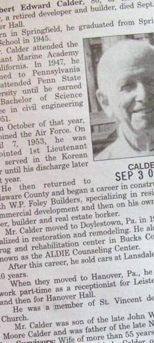 Robert Edward Calder on Sysoon