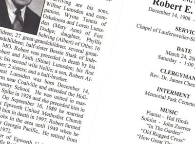 Robert Ernest Lumsden on Sysoon