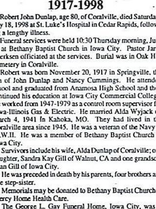 Robert John Dunlap on Sysoon