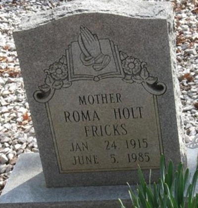 Roma Holt Fricks on Sysoon
