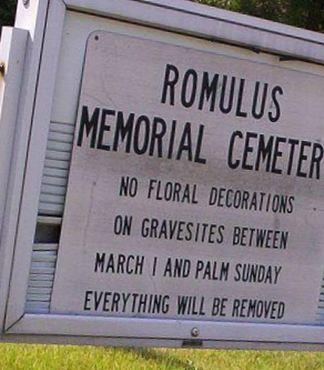 Romulus Memorial Cemetery on Sysoon