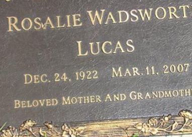 Rosalie Wadsworth Lucas on Sysoon