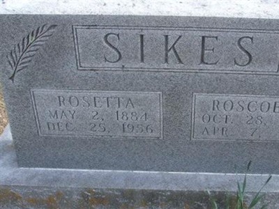 Roscoe R Sikes on Sysoon