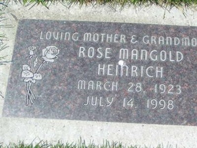 Rose Mildred Mangold Heinrich on Sysoon