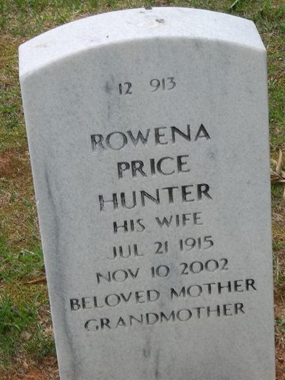 Rowena Price Hunter on Sysoon