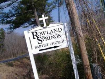 Rowland Springs Baptist Church Cemetery on Sysoon
